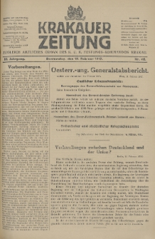 Krakauer Zeitung : zugleich amtliches Organ des K. U. K. Festungs-Kommandos. 1917, nr 46