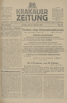 Krakauer Zeitung : zugleich amtliches Organ des K. U. K. Festungs-Kommandos. 1917, nr 47