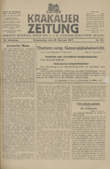 Krakauer Zeitung : zugleich amtliches Organ des K. U. K. Festungs-Kommandos. 1917, nr 53