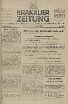 Krakauer Zeitung : zugleich amtliches Organ des K. U. K. Festungs-Kommandos. 1917, nr 69