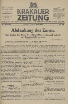 Krakauer Zeitung : zugleich amtliches Organ des K. U. K. Festungs-Kommandos. 1917, nr 76