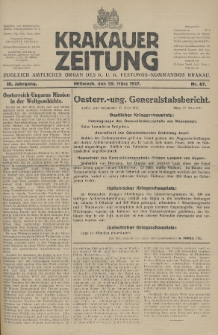 Krakauer Zeitung : zugleich amtliches Organ des K. U. K. Festungs-Kommandos. 1917, nr 87