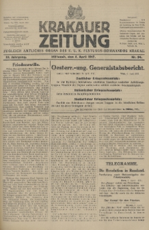 Krakauer Zeitung : zugleich amtliches Organ des K. U. K. Festungs-Kommandos. 1917, nr 94