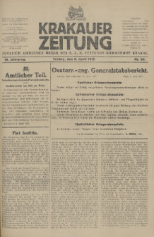 Krakauer Zeitung : zugleich amtliches Organ des K. U. K. Festungs-Kommandos. 1917, nr 96