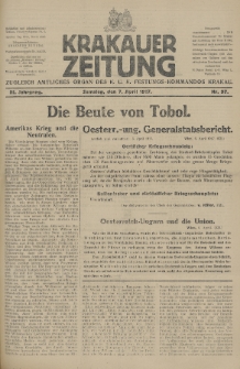 Krakauer Zeitung : zugleich amtliches Organ des K. U. K. Festungs-Kommandos. 1917, nr 97