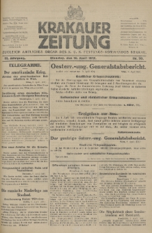 Krakauer Zeitung : zugleich amtliches Organ des K. U. K. Festungs-Kommandos. 1917, nr 99