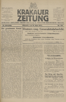 Krakauer Zeitung : zugleich amtliches Organ des K. U. K. Festungs-Kommandos. 1917, nr 100