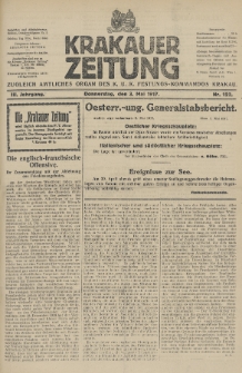 Krakauer Zeitung : zugleich amtliches Organ des K. U. K. Festungs-Kommandos. 1917, nr 122