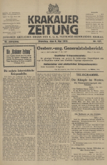 Krakauer Zeitung : zugleich amtliches Organ des K. U. K. Festungs-Kommandos. 1917, nr 127