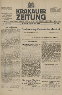Krakauer Zeitung : zugleich amtliches Organ des K. U. K. Festungs-Kommandos. 1917, nr 128
