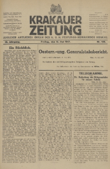 Krakauer Zeitung : zugleich amtliches Organ des K. U. K. Festungs-Kommandos. 1917, nr 130