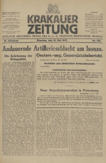 Krakauer Zeitung : zugleich amtliches Organ des K. U. K. Festungs-Kommandos. 1917, nr 134