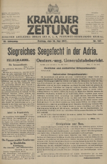 Krakauer Zeitung : zugleich amtliches Organ des K. U. K. Festungs-Kommandos. 1917, nr 137