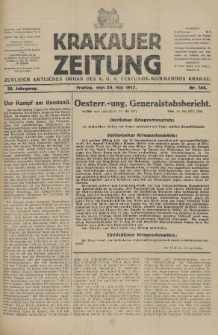 Krakauer Zeitung : zugleich amtliches Organ des K. U. K. Festungs-Kommandos. 1917, nr 144