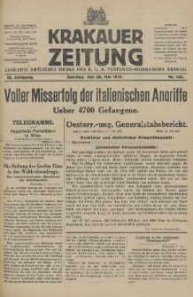 Krakauer Zeitung : zugleich amtliches Organ des K. U. K. Festungs-Kommandos. 1917, nr 145