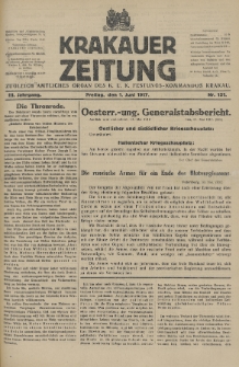 Krakauer Zeitung : zugleich amtliches Organ des K. U. K. Festungs-Kommandos. 1917, nr 151