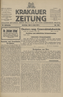 Krakauer Zeitung : zugleich amtliches Organ des K. U. K. Festungs-Kommandos. 1917, nr 153
