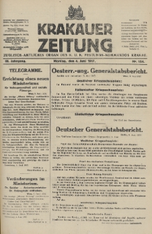 Krakauer Zeitung : zugleich amtliches Organ des K. U. K. Festungs-Kommandos. 1917, nr 154