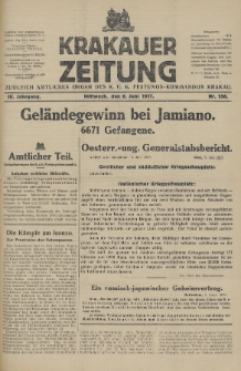 Krakauer Zeitung : zugleich amtliches Organ des K. U. K. Festungs-Kommandos. 1917, nr 156