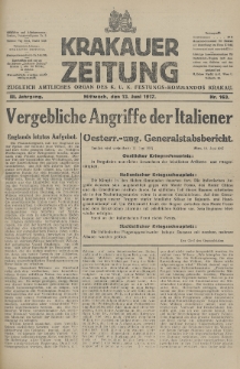 Krakauer Zeitung : zugleich amtliches Organ des K. U. K. Festungs-Kommandos. 1917, nr 163