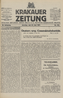 Krakauer Zeitung : zugleich amtliches Organ des K. U. K. Festungs-Kommandos. 1917, nr 173