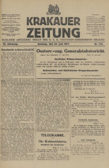 Krakauer Zeitung : zugleich amtliches Organ des K. U. K. Festungs-Kommandos. 1917, nr 174