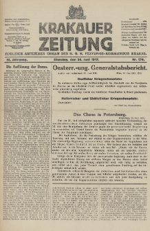 Krakauer Zeitung : zugleich amtliches Organ des K. U. K. Festungs-Kommandos. 1917, nr 176