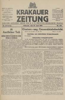Krakauer Zeitung : zugleich amtliches Organ des K. U. K. Festungs-Kommandos. 1917, nr 177