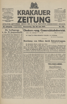 Krakauer Zeitung : zugleich amtliches Organ des K. U. K. Festungs-Kommandos. 1917, nr 178