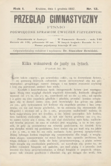 Przegląd Gimnastyczny : pismo poświęcone sprawom ćwiczeń fizycznych. R.1, 1897, nr 12