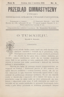 Przegląd Gimnastyczny : pismo poświęcone sprawom ćwiczeń fizycznych. R.2, 1898, nr 4