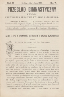 Przegląd Gimnastyczny : pismo poświęcone sprawom ćwiczeń fizycznych. R.2, 1898, nr 7