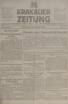 Krakauer Zeitung : zugleich amtliches organ K. u. K. Militär-Kommandos Krakau. 1918, nr 71