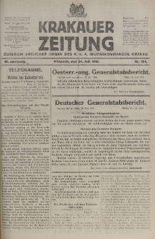 Krakauer Zeitung : zugleich amtliches organ K. u. K. Militär-Kommandos Krakau. 1918, nr 194