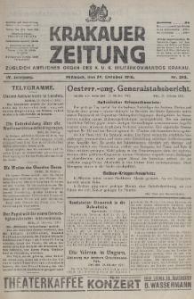 Krakauer Zeitung : zugleich amtliches organ K. u. K. Militär-Kommandos Krakau. 1918, nr 292