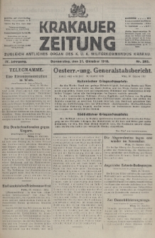Krakauer Zeitung : zugleich amtliches organ K. u. K. Militär-Kommandos Krakau. 1918, nr 293