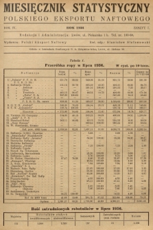 Miesięcznik Statystyczny Polskiego Eksportu Naftowego. R.4, 1936, z. 7