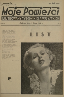 Moje Powieści : ilustrowany tygodnik dla wszystkich. R.6, 1938, nr 9