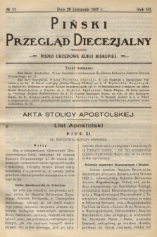 Piński Przegląd Diecezjalny : pismo urzędowe Kurji Biskupiej. R.7, 1931, no 15