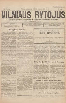 Vilniaus Rytojus : savaitinis politikos, visuomenės ir literatūros iliustruotas laikraštis : išeina šeštadieniais. 1929, nr 3