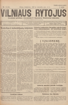 Vilniaus Rytojus : savaitinis politikos, visuomenės ir literatūros iliustruotas laikraštis : išeina šeštadieniais. 1929, nr 15