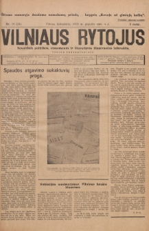 Vilniaus Rytojus : savaitinis politikos, visuomenės ir literatūros iliustruotas laikraštis : išeina šeštadieniais. 1929, nr 18