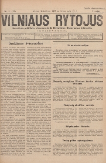 Vilniaus Rytojus : savaitinis politikos, visuomenės ir literatūros iliustruotas laikraštis : išeina šeštadieniais. 1929, nr 31