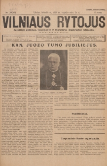 Vilniaus Rytojus : savaitinis politikos, visuomenės ir literatūros iliustruotas laikraštis : išeina šeštadieniais. 1929, nr 40