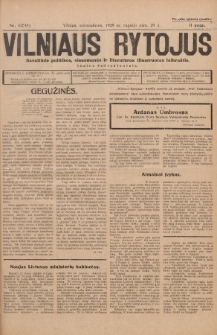 Vilniaus Rytojus : savaitinis politikos, visuomenės ir literatūros iliustruotas laikraštis : išeina šeštadieniais. 1929, nr 42