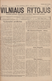 Vilniaus Rytojus : savaitinis politikos, visuomenės ir literatūros iliustruotas laikraštis : išeina šeštadieniais. 1929, nr 43
