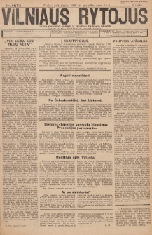 Vilniaus Rytojus : lietuvių visuomenės, politikos ir literatūros iliustruotas laikraštis : išeina trečiadieniais šeštadieniais. 1929, nr 64
