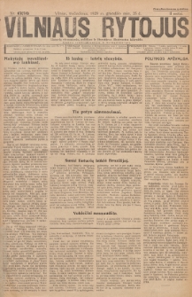 Vilniaus Rytojus : lietuvių visuomenės, politikos ir literatūros iliustruotas laikraštis : išeina trečiadieniais šeštadieniais. 1929, nr 67