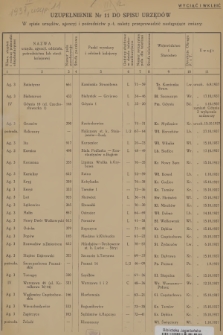 Uzupełnienie Nr 11 do Spisu Urzędów. 1937