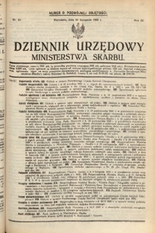 Dziennik Urzędowy Ministerstwa Skarbu. 1922, nr 27